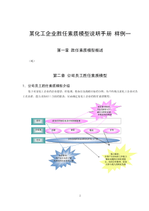 某化工企业胜任素质模型说明手册