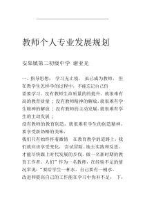 教师个人专业发展规划