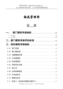 某某粮食工业有限公司物流管理部绩效管理操作手册(DOC45页)