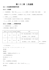 人教版初中数学第二十二章二次函数知识点