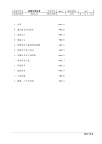 某某股份有限公司（QMA）质量手册目录