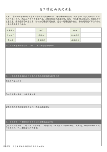 员工绩效面谈表