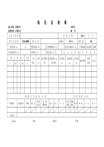 冲孔灌注桩施工记录表