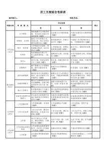 科技公司绩效考核表