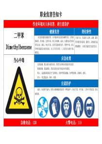 二甲苯职业危害告知卡