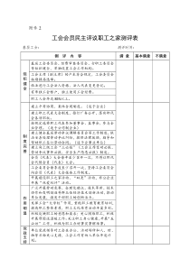 工会会员民主评议职工之家测评表