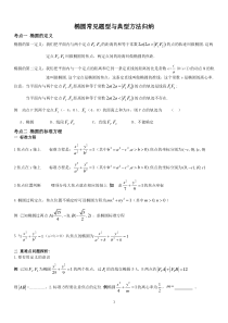 椭圆常见题型与典型方法归纳