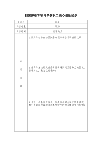 扫黑除恶谈心谈话记录