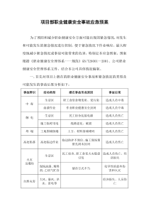 职业健康安全事故应急预案