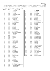 新会计准则会计科目表及科目帐户使用详解