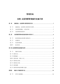 管理咨询全面预算操作手册实例