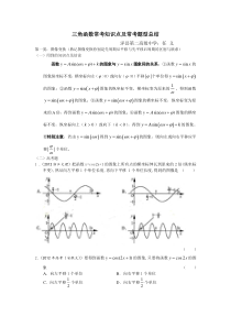 三角函数常考知识点及常考题型总结