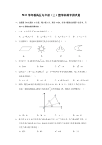 2018-2019学年番禺区九年级上学期数学期末考(无答案)