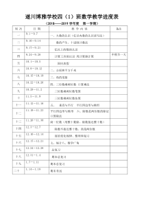 人教版数学四年级上册教学进度表