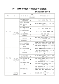 初三化学实验进度表