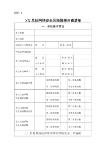 网络安全风险隐患自查清单