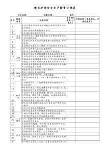 [房地产] 项目现场安全生产检查记录表