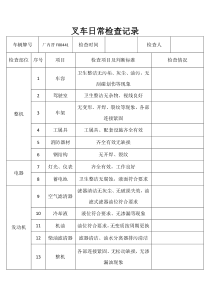 叉车日常检查记录