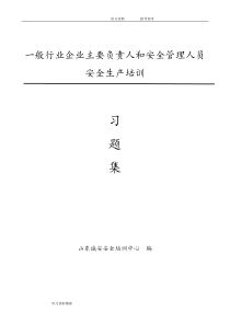 2018主要负责人安全考试试题库完整