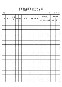 医疗废弃物处理登记表(标准)