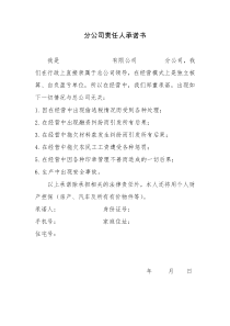 分公司责任人承诺书