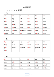 小学英语单词(自然拼读整理)