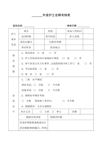 护士定期考核表1