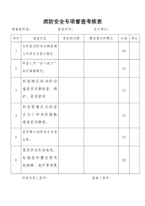 消防安全专项督查考核表