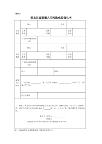 黑龙江省新增人口民族成份确认书