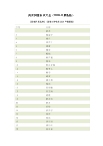 药食同源目录大全(2020年最新版)