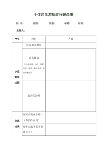 个体沙盘游戏记录表