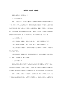 新媒体运营实习报告