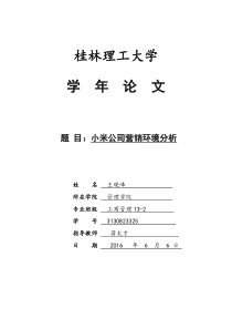 小米公司营销环境分析