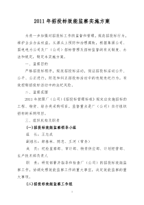 2011年招投标效能监察实施方案