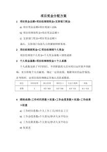 项目奖金分配方案