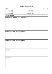 销售人员工作月报表