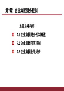 第七章企业集团财务控制