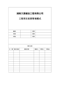 工程项目公司直营管理模式