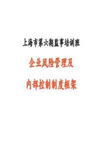 2002安达信-企业风险管理及内部控制制度框架,上海监事培训