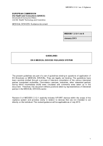 MDD指南,MEDDEV 2.12-1 rev.txt-2013.01, 医疗器械警戒系统指南