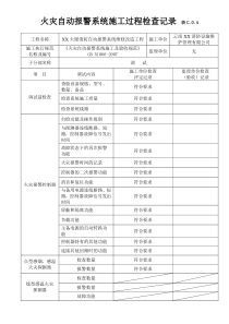 火灾自动报警系统施工过程检查记录表-C.0.4样表