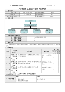 5企业文化专业师岗位说明书