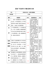 医院广告宣传片分镜头脚本文案doc