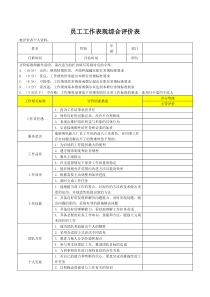 员工工作表现综合评价表