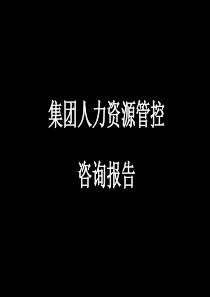 A集团人力资源管控体系设计咨询报告