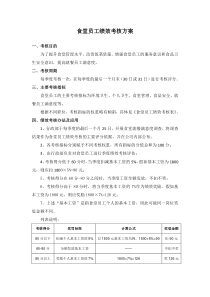 食堂员工绩效考核方案