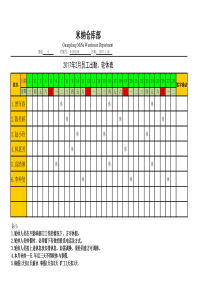 员工排班休息表