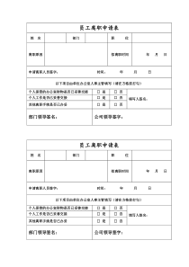 员工离职申请表(模板)