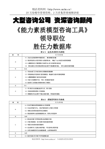 CMC大师著《能力素质模型咨询工具》胜任力数据库