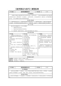 《谈判理论与技巧》课程标准